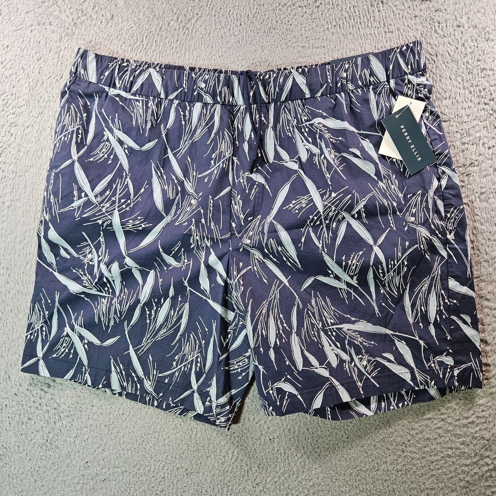NWT Perry Ellis Swim Board Shorts Trunks Surf Men's XXL- NO Liner Leaf‎ Print